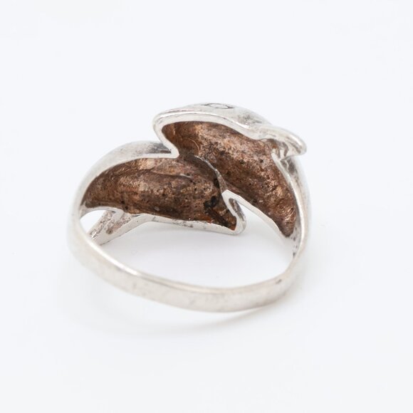 Vintage Sterling Silver Dolphins Ring - Picture 3 of 10